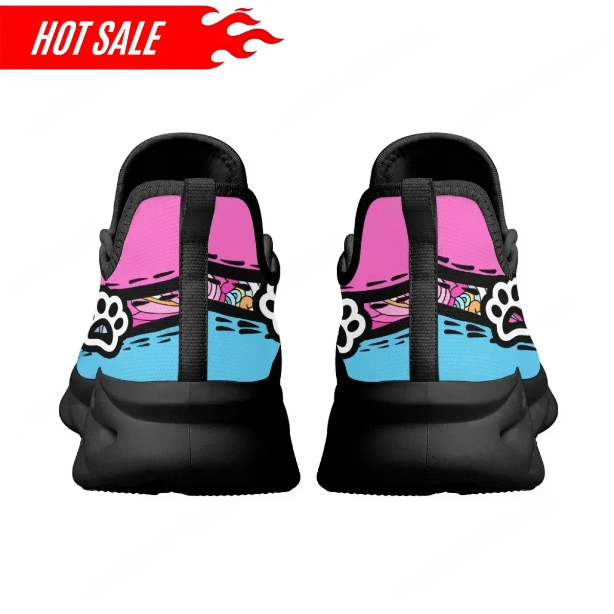 Hot 2025 Casual Shoes For Women French Bulldog Dog Paw Pink Design Ladies Mesh Sneakers Shockproof Light Platform Shoes