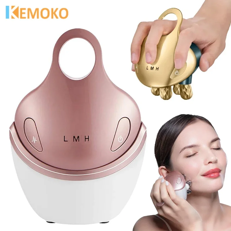 

EMS Facial Massager 5 in 1 with 4D Massage Head RF Home Use Facial Device Promote Face Cream Absorption 5 Light Color Modes