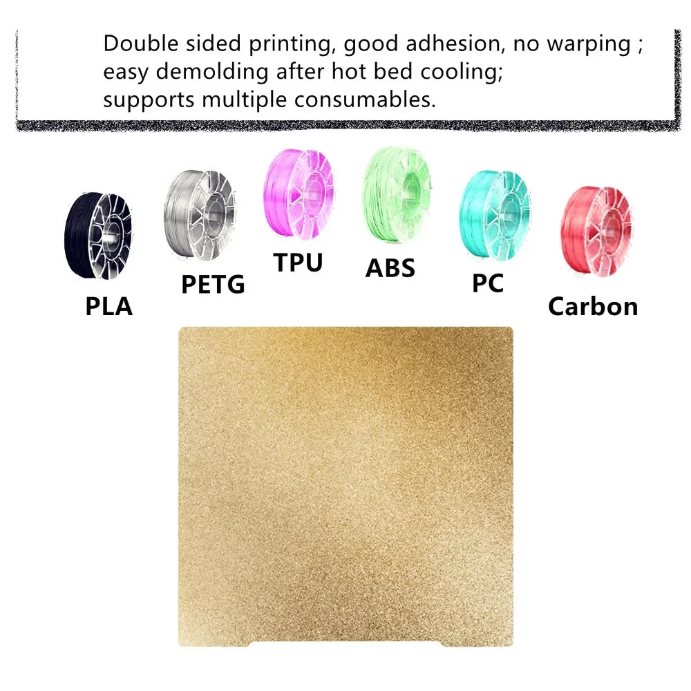 Лист MK3 PEI для Prusa i3 MK3S Наборная пластина Двусторонняя печать PEI Лист с порошковым покрытием Лист пружинной стали PEI для Prusa i3 MK4