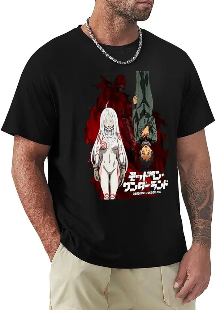 Deadman Anime Wonderland Shirt Men's Ventilation Comfortable Crew Neck Tee Top Youth Trend Versatile