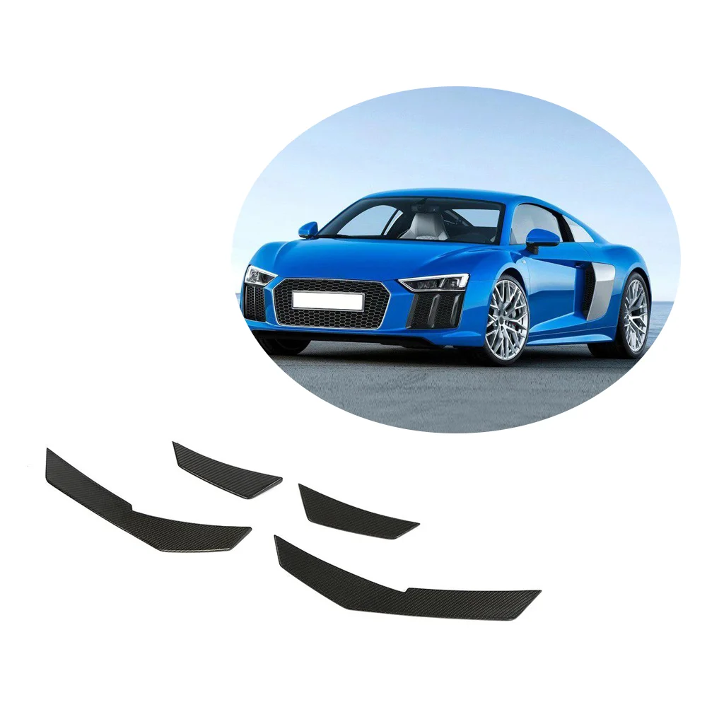 Dry Carbon Fiber R8 V10 Front Lower Lip Splitter for Audi R8 V10 Spyder Convertible 2-Door 2016-2018 Black Protect Front Skirt