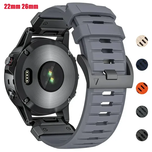 Imagen 2 del producto Correa de goma fluorada de 22mm y 26mm para Garmin Fenix 8 7X 7Pro Epix Pro Gen2 47mm 51mm QuickFit Garmin Fenix 6 6X Pro 5XPlus
