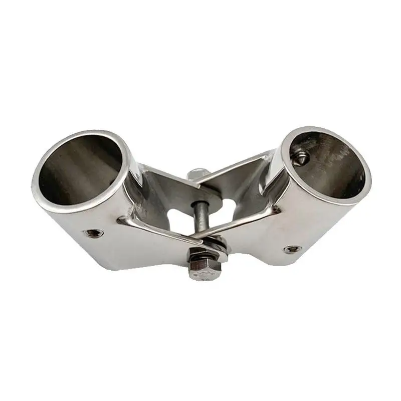 Hinged Pipe Connector Mirror Polished Marine Pipe Connector 316 Stainless Steel Boat Hardware For Yacht Builders