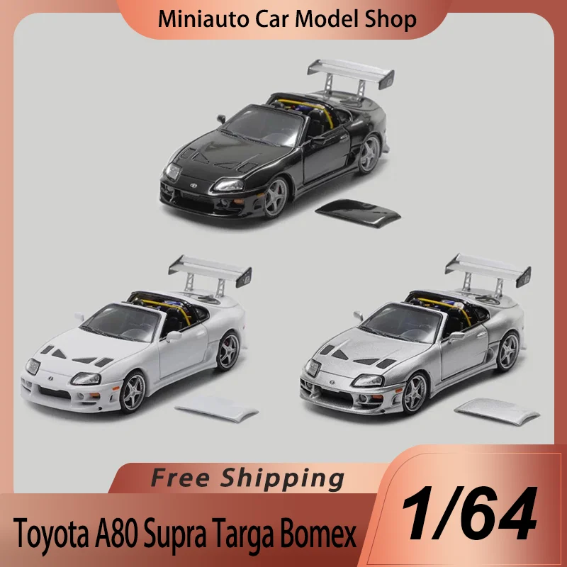

New In Stock Fs 1:64 Toyota A80 Supra Targa Bomex Alloy Diecast Model Car Modified Car Removable Roof ﻿Sports Car Model Toy Gift