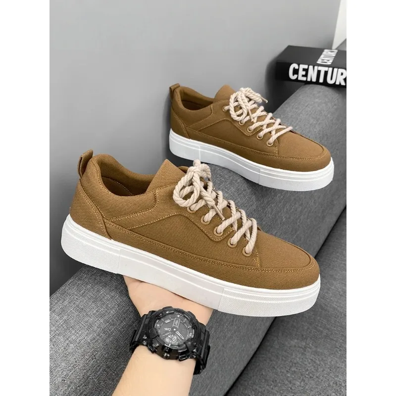 

Men's Canvas oes Anti-Slip Lightweight Sports Work Footwear Bla Casual All-Match Trendy Board oes for Teens And Young A...