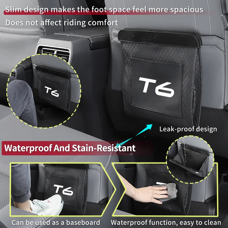 Waterproof Car Seat Back Trash Bags Leather Anti-kick Bin Bag For Volvo T6 XC90 XC60 C30 S60 C70 XC40 V40 XC70 V70 V60 V50 S80 3
