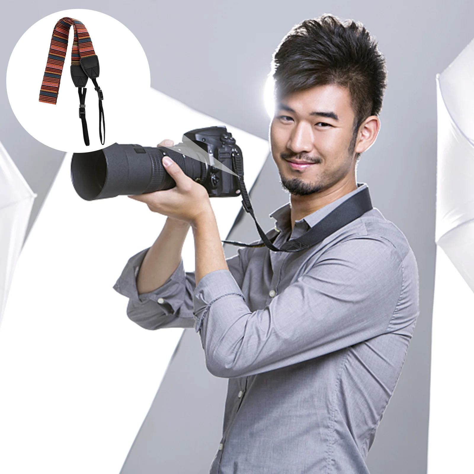

2Pcs Camera Neck Strap Durable Premium Material Sling Belt for Flexible Use in Travel and Outings Camera Strap