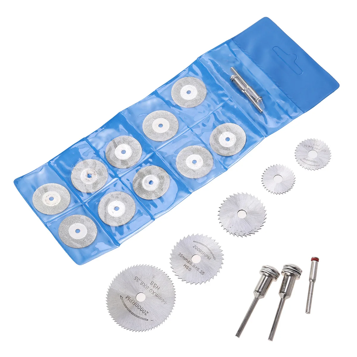 Set di mini lame per sega circolare da 20 pezzi, dischi da taglio in metallo alto per utensile rotante, taglio in legno, alluminio e plastica