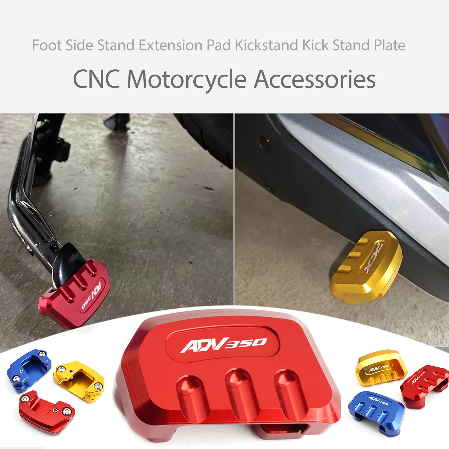 For Honda ADV350 FORZA350 ADV 350/150/160 Motorcycle Accessories CNC Foot Side Stand Extension Pad Kickstand Kick Stand Plate