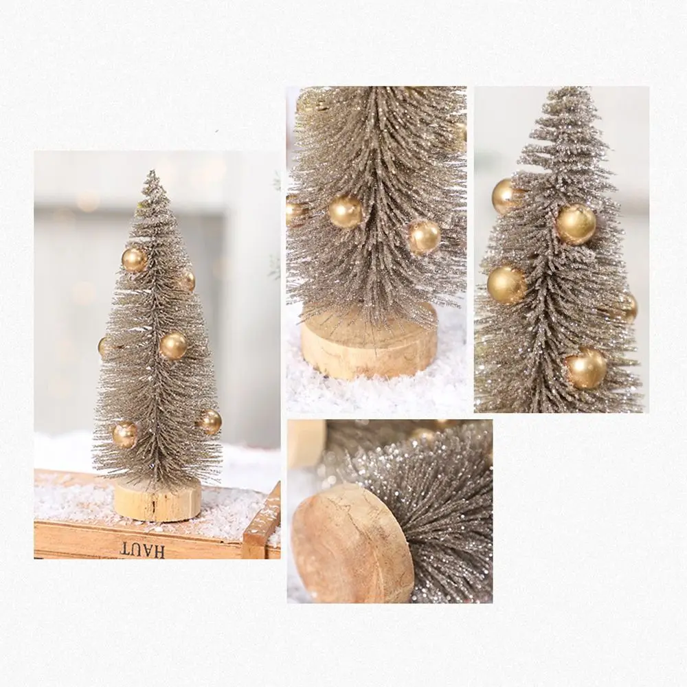 15/20cm Mini Christmas Tree Festival Plastic Christmas Small Tree DIY Handicraft Artificial Xmas Pine Tree Hotel Office Decor