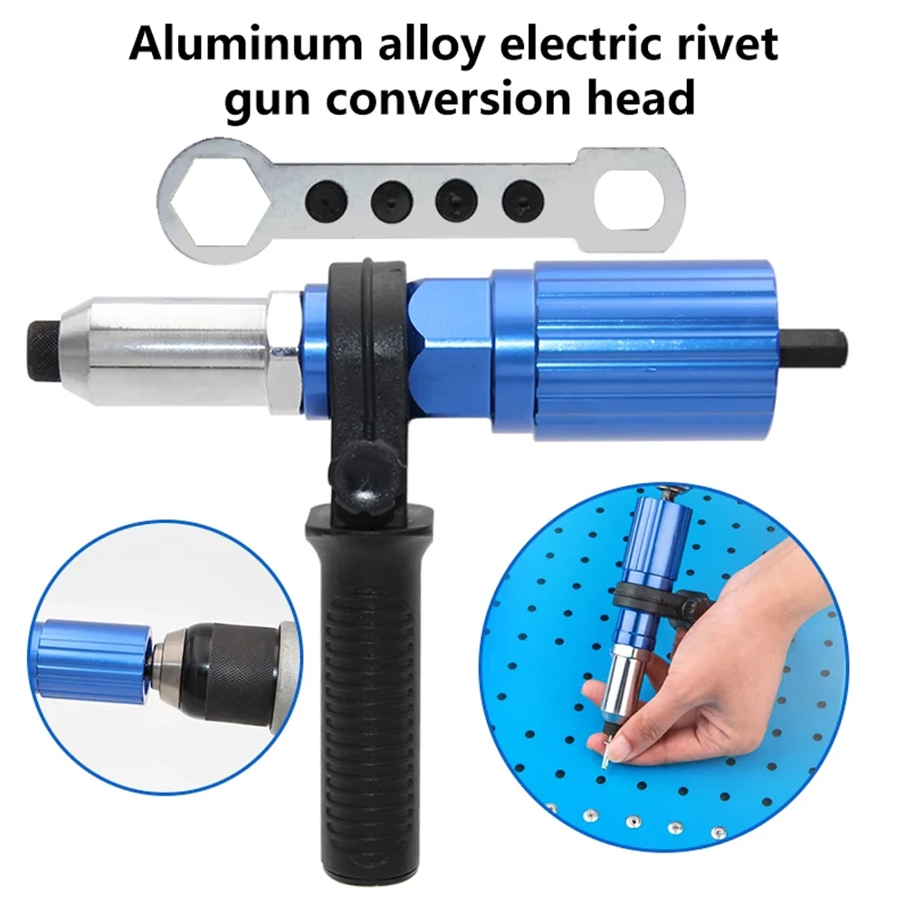 

2025 New Electric Rivet Gun Conversion Set Aluminum Alloy Core Pulling Rivet Adapter for Power Tools Accessories Alloy Steel
