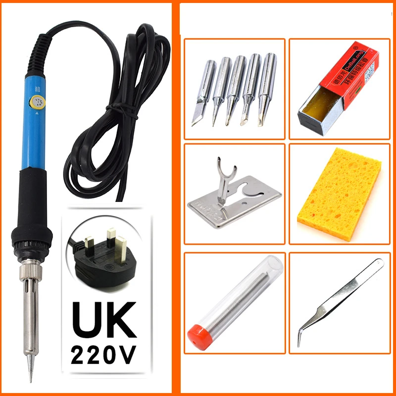 New 110V 220V 60W Us/eu/uk Plug Electric Soldering Iron 908 Adjustable Temperature Solder Iron with Quality Soldering Iron Stand