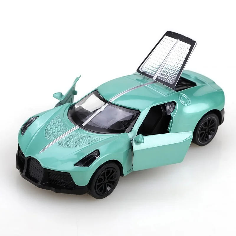 Bag-Packaged Simulated Alloy Sports Car Toy, Side Door and Rear Cover Can Be Opened, Return Force Alloy Car Model, Suitable for