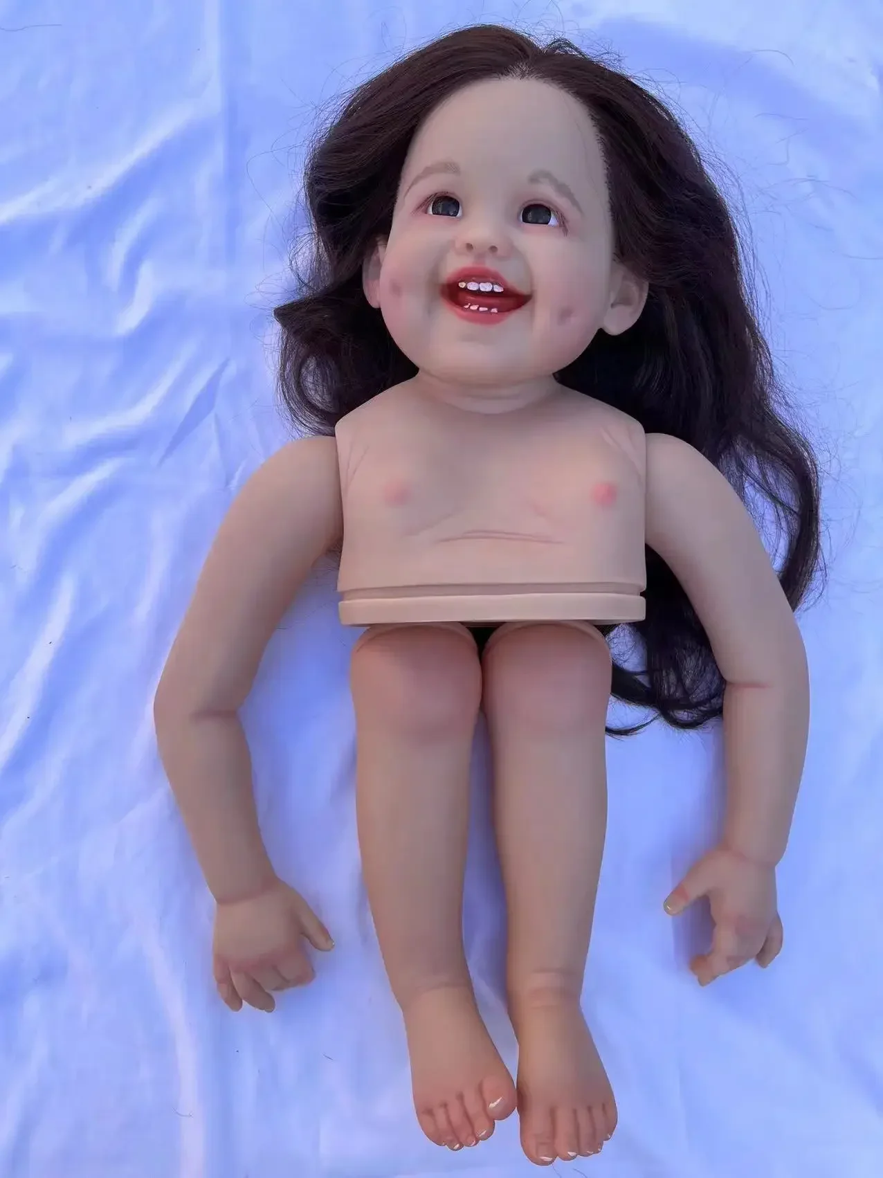 SINO-BB personalizado suministro limitado 29 pulgadas Reborn Baby Dimple pelo enraizado a mano fotos reales regalo de Navidad