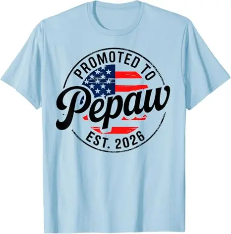Aufgeweihter Großvater EST 2026 USA-Flagge Lustiges T-Shirt für balden werdenden Großvater Y2k Stolzer Amerikanischer Papa Ehemann Neuheit Geschenk Herrenmode – Detail 3