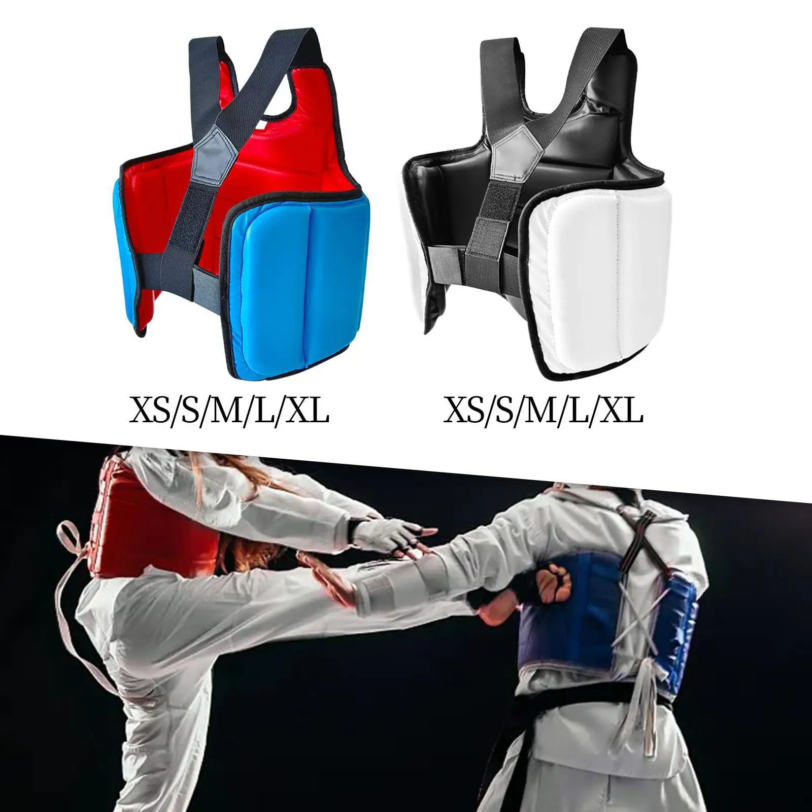 

Karate Chest Guard Sparring Training Muay Thai Protection Protective Gear Mma Body Protector Chest Protector Rib Shield Armour