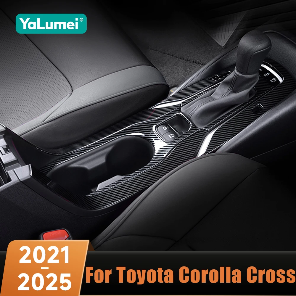 LHD Carbon Auto Center Konsole Getriebe Shift Panel Abdeckung Rahmen Borte Für Toyota Corolla Cross XG10 2021 2022 2023 2024 2025 Hybrid
