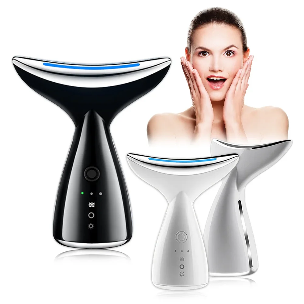 EMS Microcurrent Chin Lifting Face คออุปกรณ์ความงาม LED Photon Firming Rejuvenation ต่อต้านริ้วรอย Skin Care Facial Massager