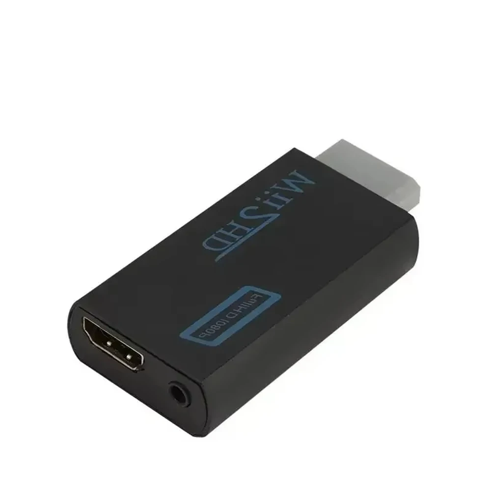 Konverter HD penuh 1080P Wii ke HDMI, adaptor konverter kompatibel Wii2HDMI Audio 3.5mm untuk PC HDTV Tampilan Monitor