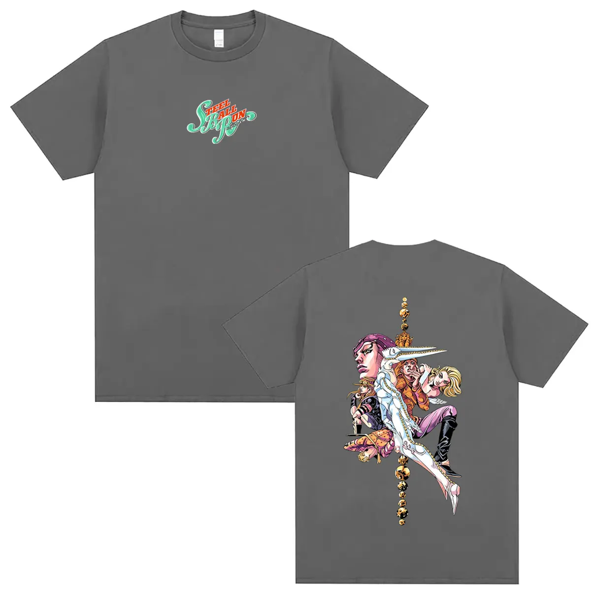 Anime Jojo Bizarre Adventure Steel Ball Run T-shirt Men Women Fashion Hip Hop Oversized Streetwear Unisex Summer Cotton Tshirt