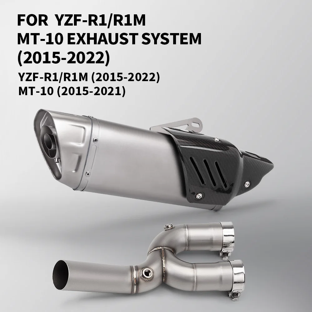 

51MM YZF-R1R1M MT10 R1 Connector Tube Mid Middle Link Pipe Slip on K12-B Tail Exhaust System 2015-2022