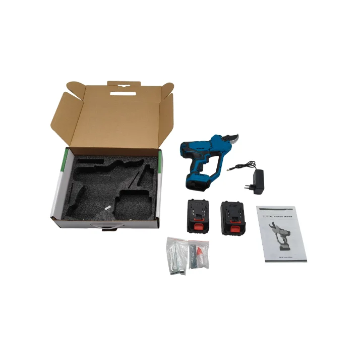 Direct Sales Best Professional Brushless Electric Pruning Shears Blue Stainless Steel Bypass Scissors Safety Design For Any