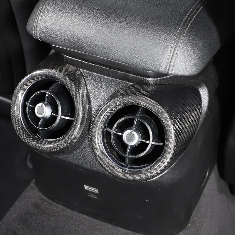 

Car Rear Row Air Conditioning Vent Outlet Cover Trim For Alfa Romeo Giulia 2017-2020 Real Carbon Fiber Car Interior Accessories