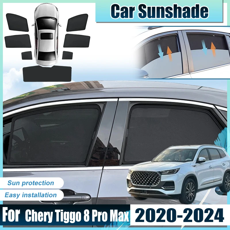 

For Chery Tiggo 8 Pro Max PLUS Accessories 2020-2024 Car Front Rear Window SunShades Covers Anti UV Visors Heat light Shield Net