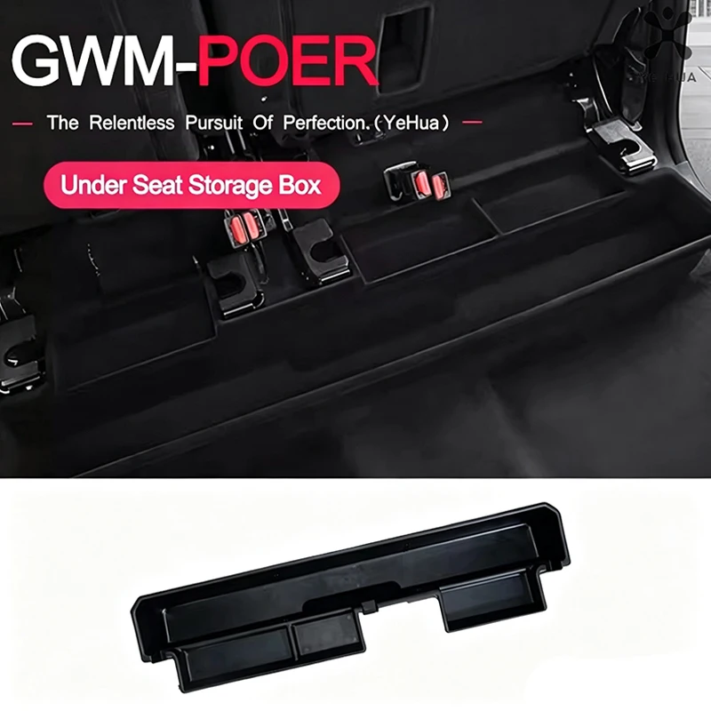 Hidden Under Seat Storage Box Drawer For Great Wall Poer GWM 2019-2025 Car Truck Interior Upgrade Organizer Storage Accessories
