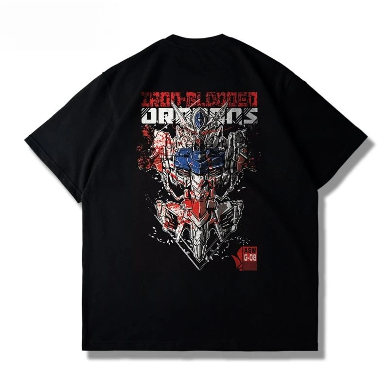 

Marvel Authorized Japanese Mobile Suit Gundam Barbatos Yuanzu Unicorn Printed Short Sleeve Men's and Women's T-Shirts