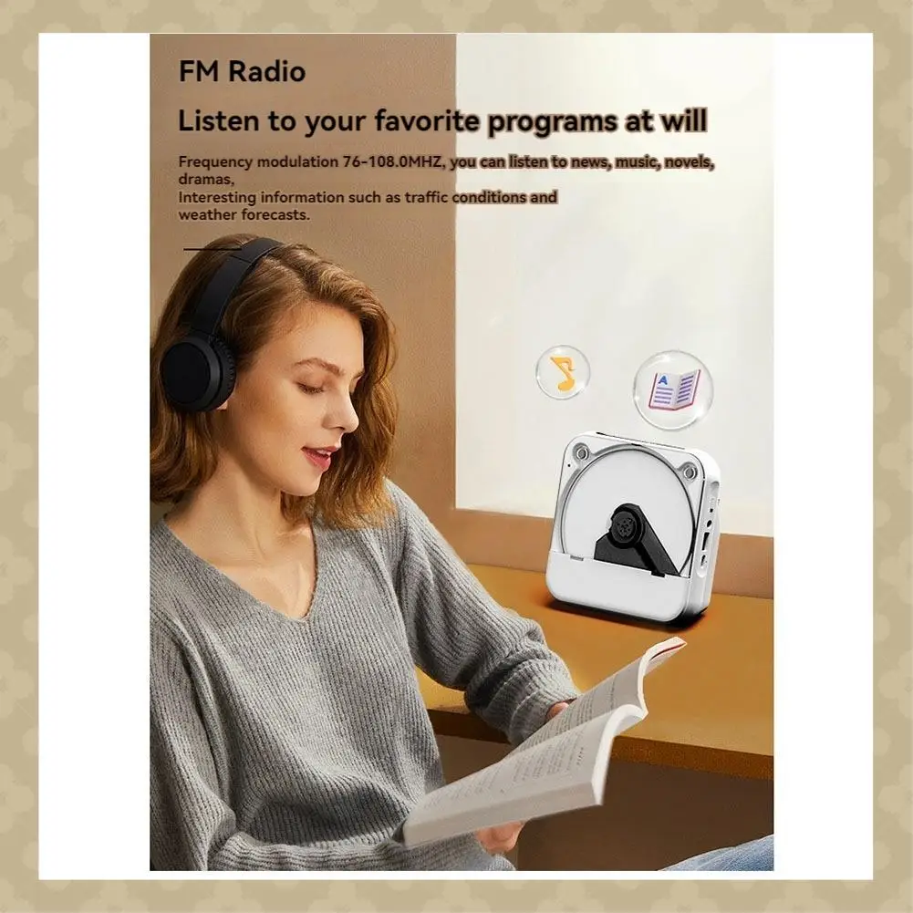 

ABST Portable Home CD Music Player+Remote Control Bluetooth 5.1 CD Player Dust Cover Radio Boombox Display For Kids Gift