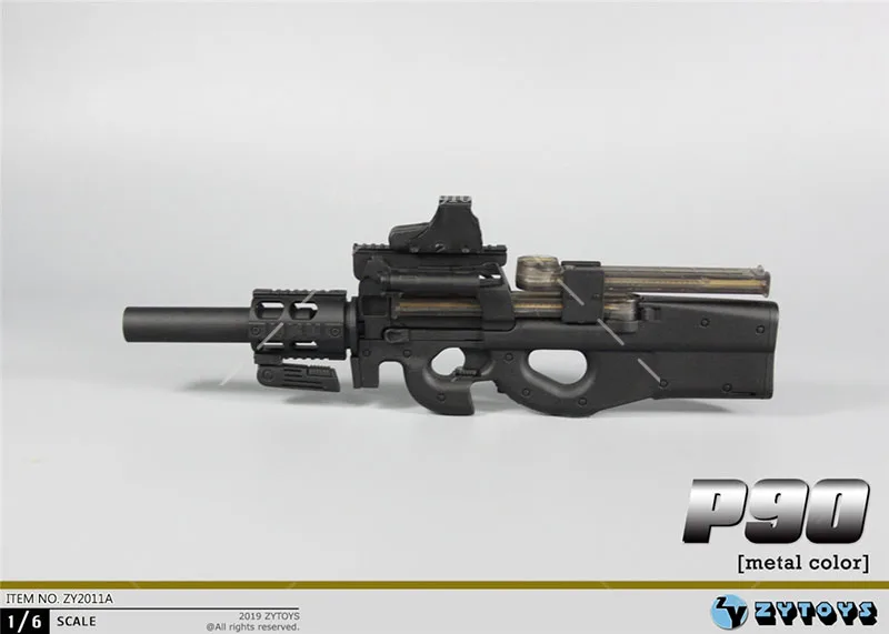 ZY2011 1/6 Scale ทหารตุ๊กตาอาวุธ P90 Submachine Gun ทหารพลาสติกของเล่นสําหรับ 12 นิ้ว Action Figure Body