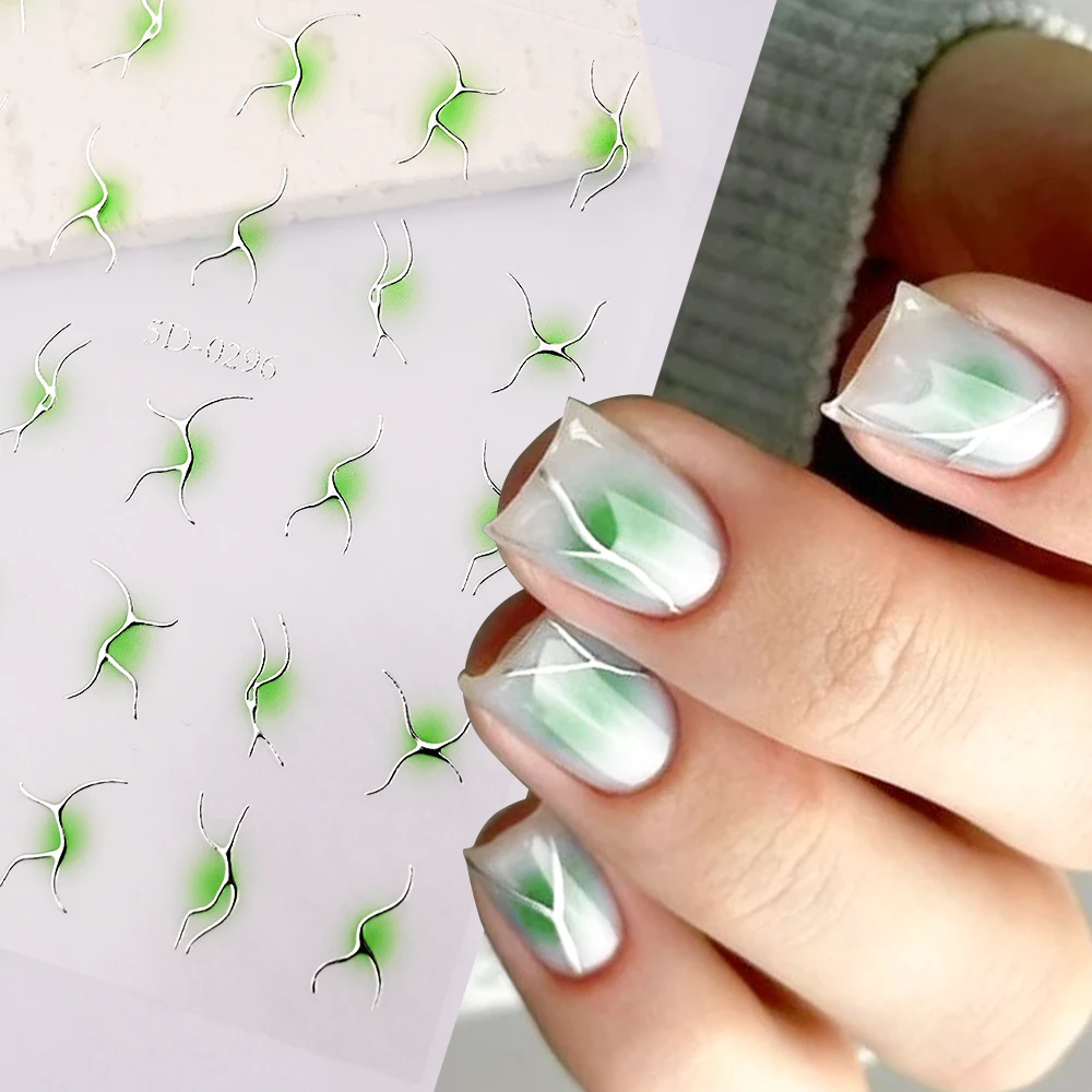 1Pc 5D Gradiente Fard Unghie artistiche Adesivi Abbronzante Linee Irregolari Della Banda Manicure Cursore 10*8 CM Autoadesiva Decorazione Del Chiodo