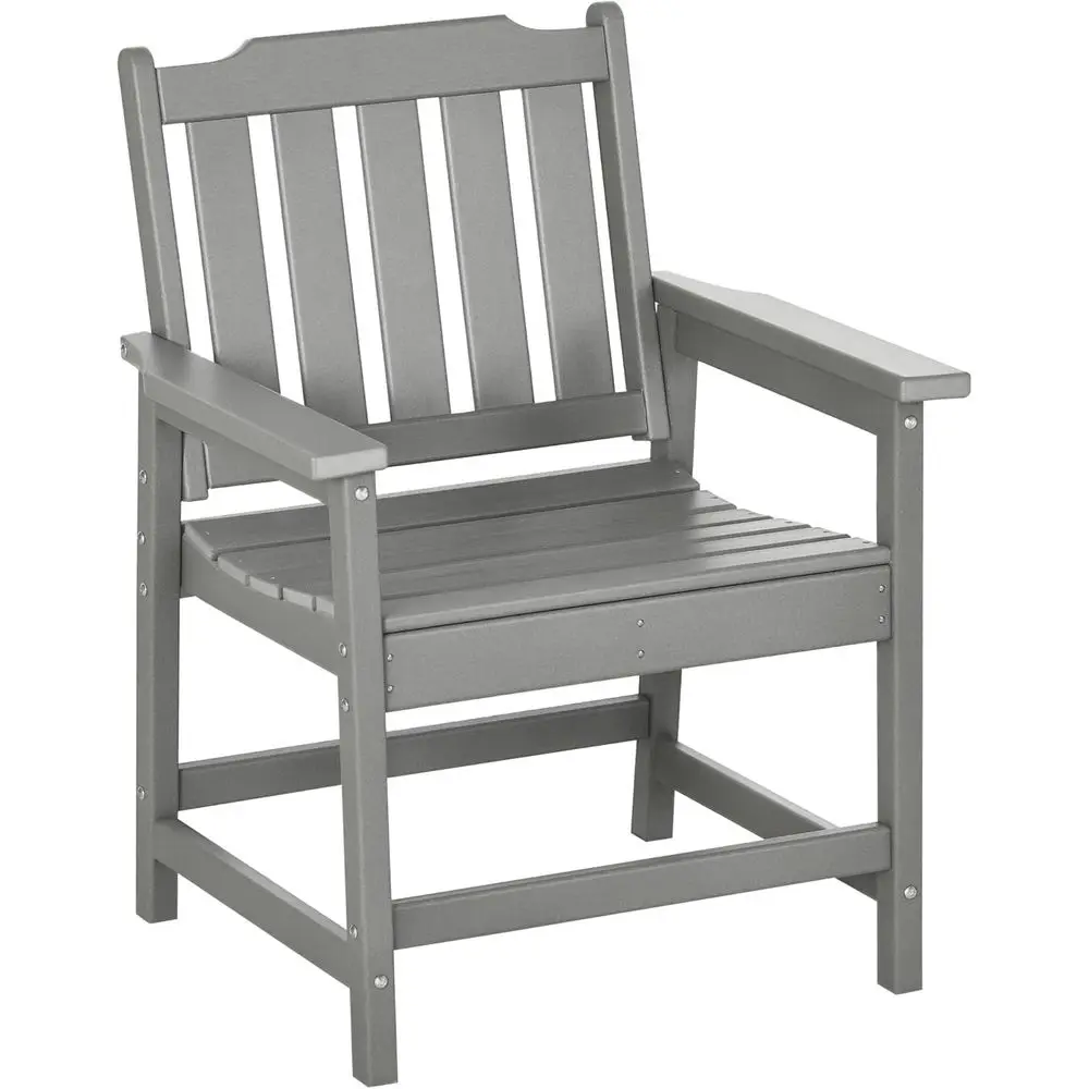 Durable Weather-Resistant Patio Chair, High-Density Outdoor Dining Furniture, Sturdy Wood-Style Garden Seating for Backyard, Dec