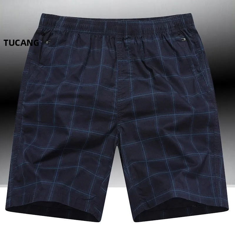 

Летние мужские свободные повседневные хлопковые рабочие брюки-капри с принтом в клетку, удобные, дышащие, прямого кроя