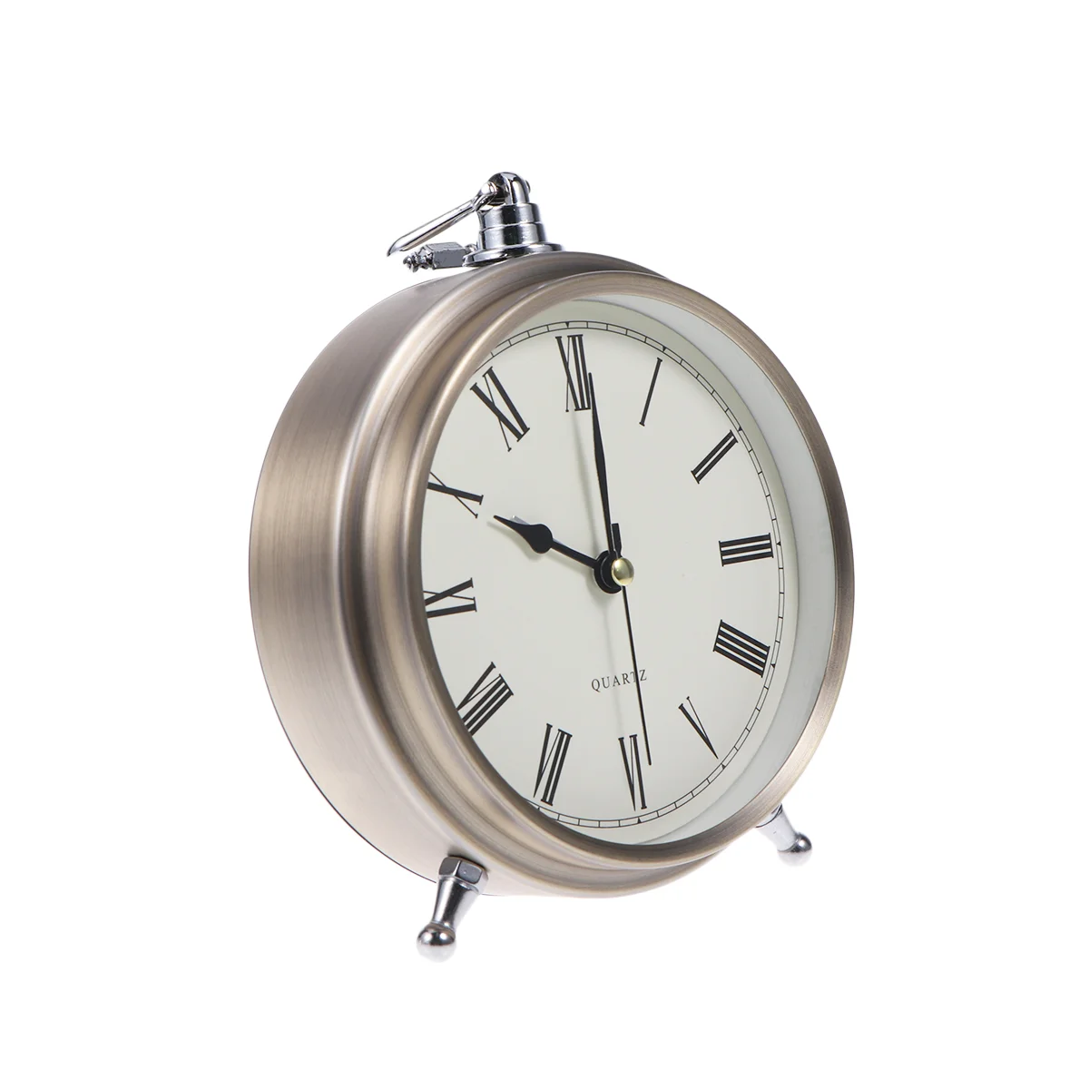 

Metal Alarm Clock Roman Numerals Table Bedside Silent Alarm Clock without table clock night light clock