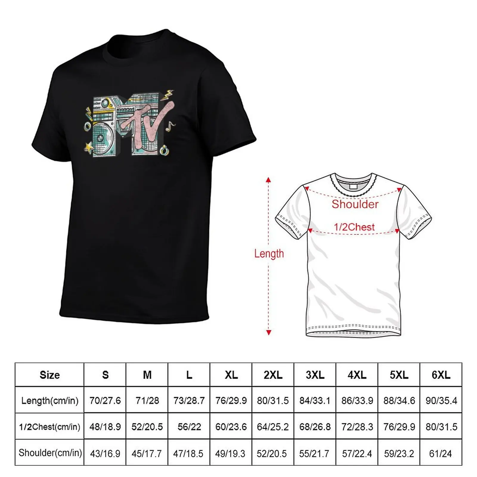 MTV Retro Boombox Style Logo T-Shirt football t shirt heavyweights mens graphic t-shirts anime