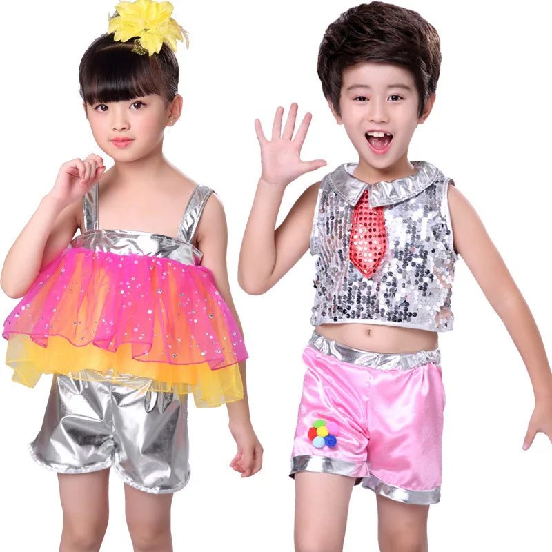 

Children's Dance Costumes Tutu Modern Jazz Dance Catwalk Costumes Sequined Performance Girls Stage Performance Costumes
