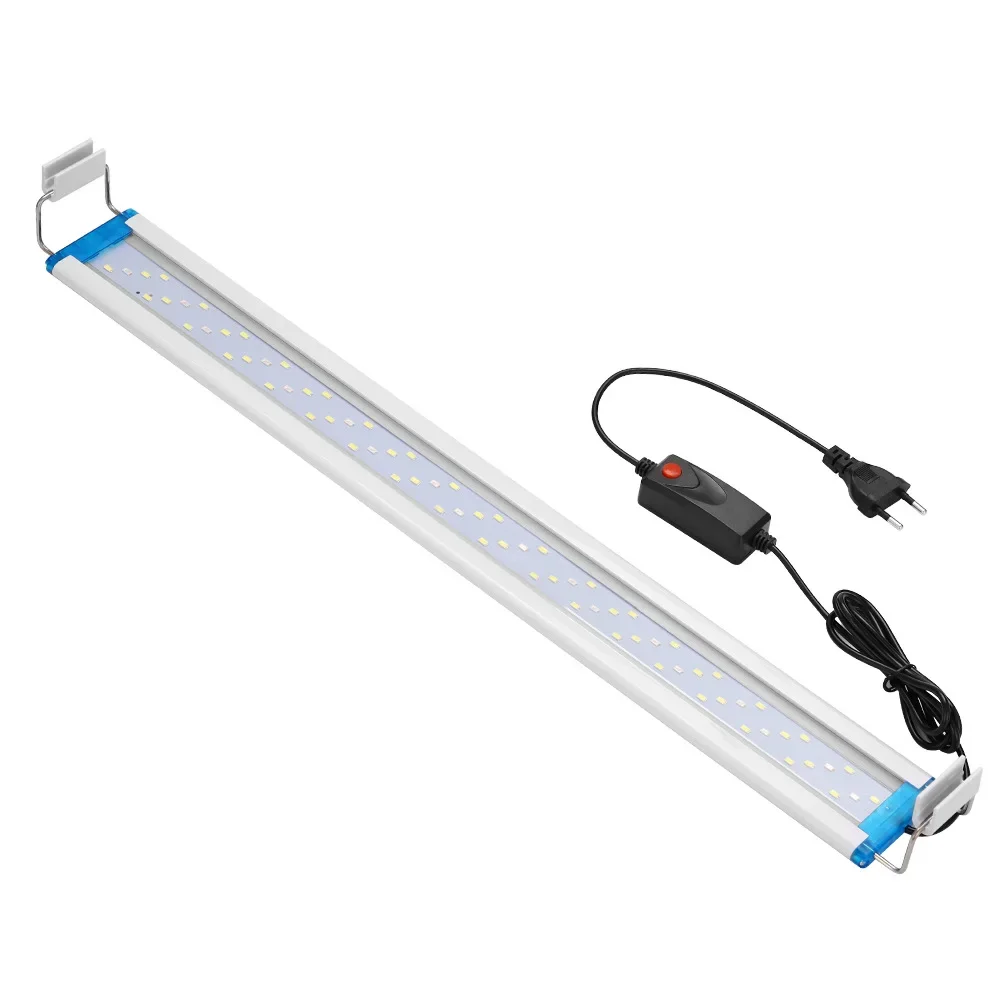 Ultra-thin Aquarium Light Strip with Retractable Stand Blue White Red Color Changing Fish Tank Energy Conservation LED Lights