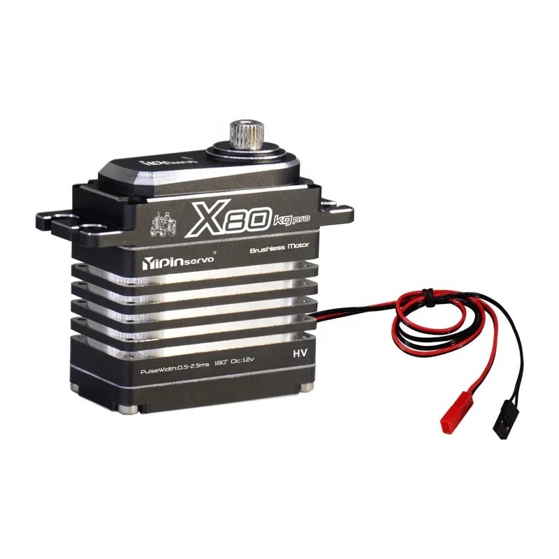 Yipinservo X80 waterproof 80kgpro Torque Coreless Servo 12V High precision Programmable Motor RC Car Crawler 1/10 Traxxas Boat