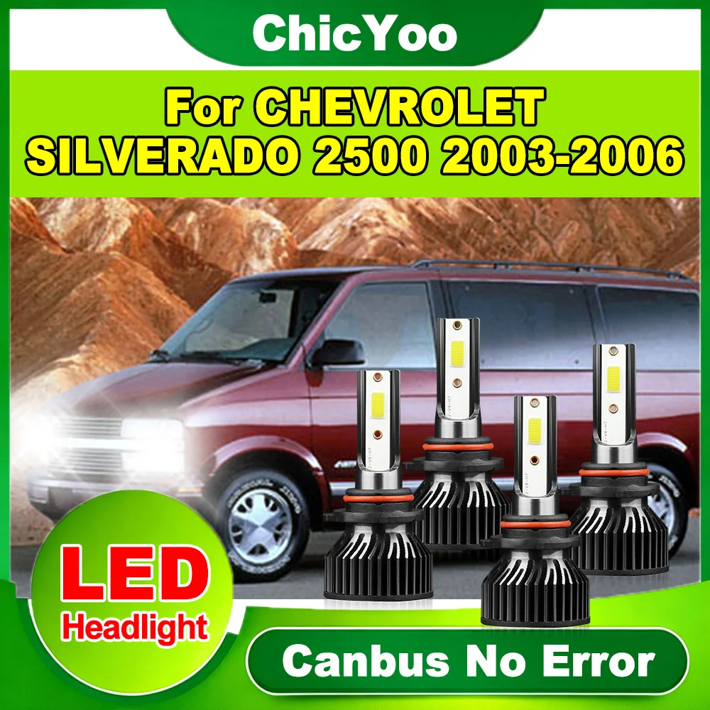 

40000LM Front Car Lights 6000K White 9005 9006 High Low Beam LED Headlights Plug And Play For CHEVROLET SILVERADO 2500 2003-2006