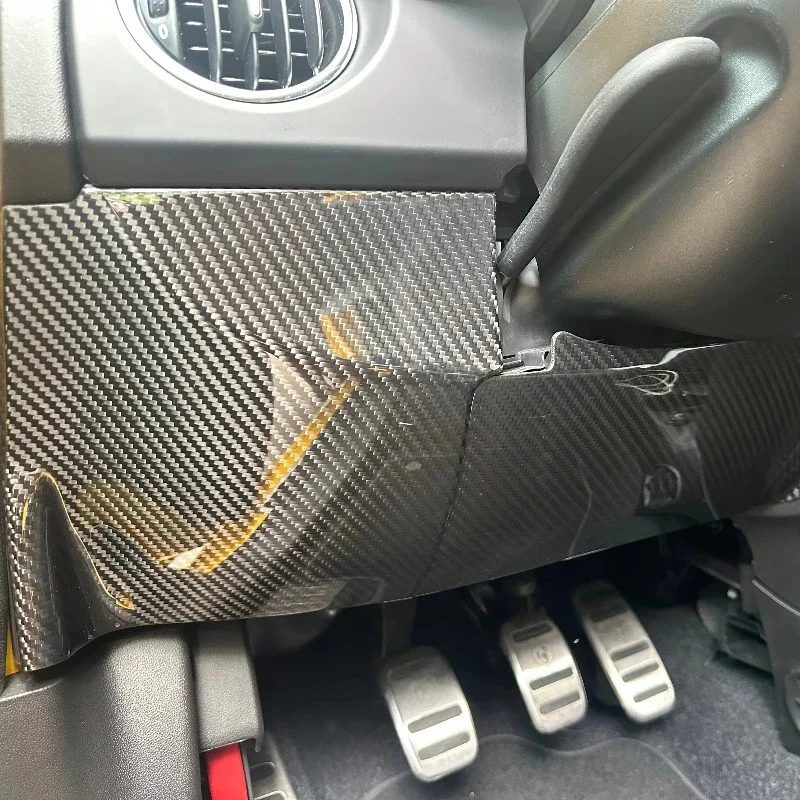 For Fiat 500 For Abarth 595 695 Real Dry Carbon Fiber 2012-2024 Cab Dashboard Lower Cover Interior Modification Accessories