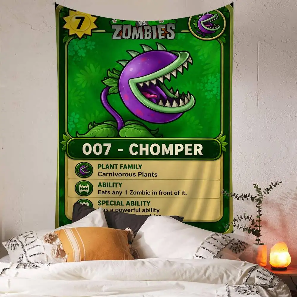 Classic Game P-Plants Vs Z-Zombies Colorful Tapestry Wall Hanging Bohemian Wall Tapestries Mandala Wall Hanging Sheets