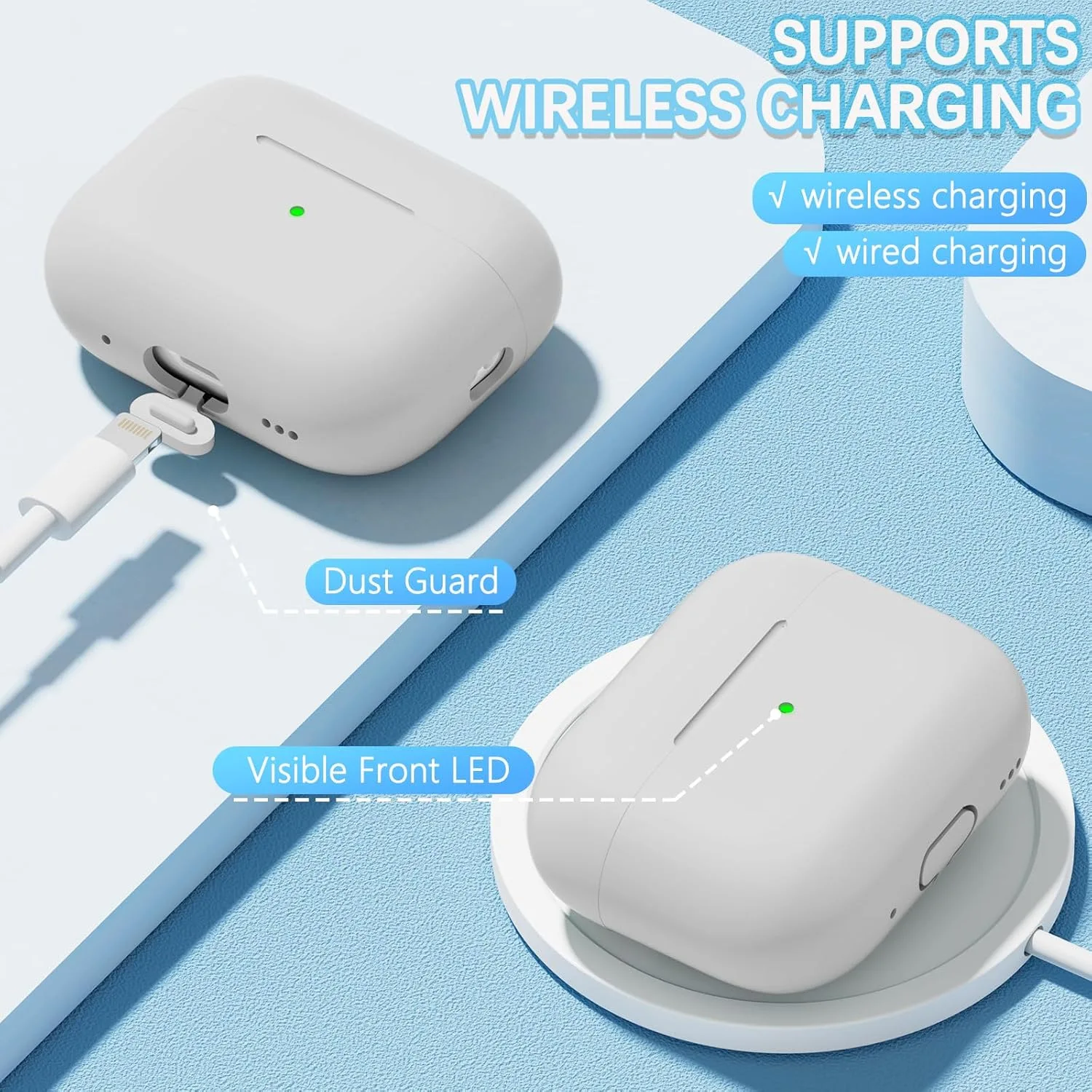 حافظة لهاتف AirPods Pro 2 غطاء من السيليكون السائل لأجهزة AirPods Pro 2 2nd Pro2 2022 2023 حافظة مع قلم تنظيف الحبل Funda