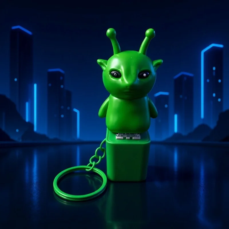 

2025 Popular Funny Green Alien Cat Pendant with Funny Sound Effects and Alien Doll for Entertainment Halloween Prank Horror Toys