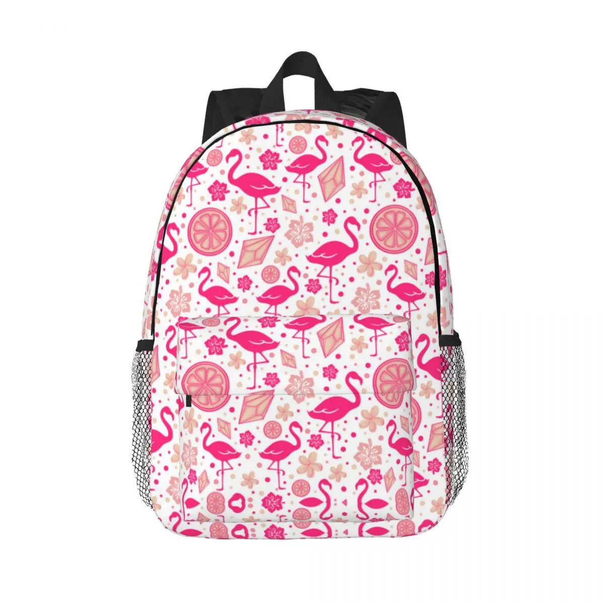 Mochila de laptop padrão flamingo rosa, bolsa casual para estudantes universitários bolsas, vibes flamingos, homens e mulheres, fofas, verão