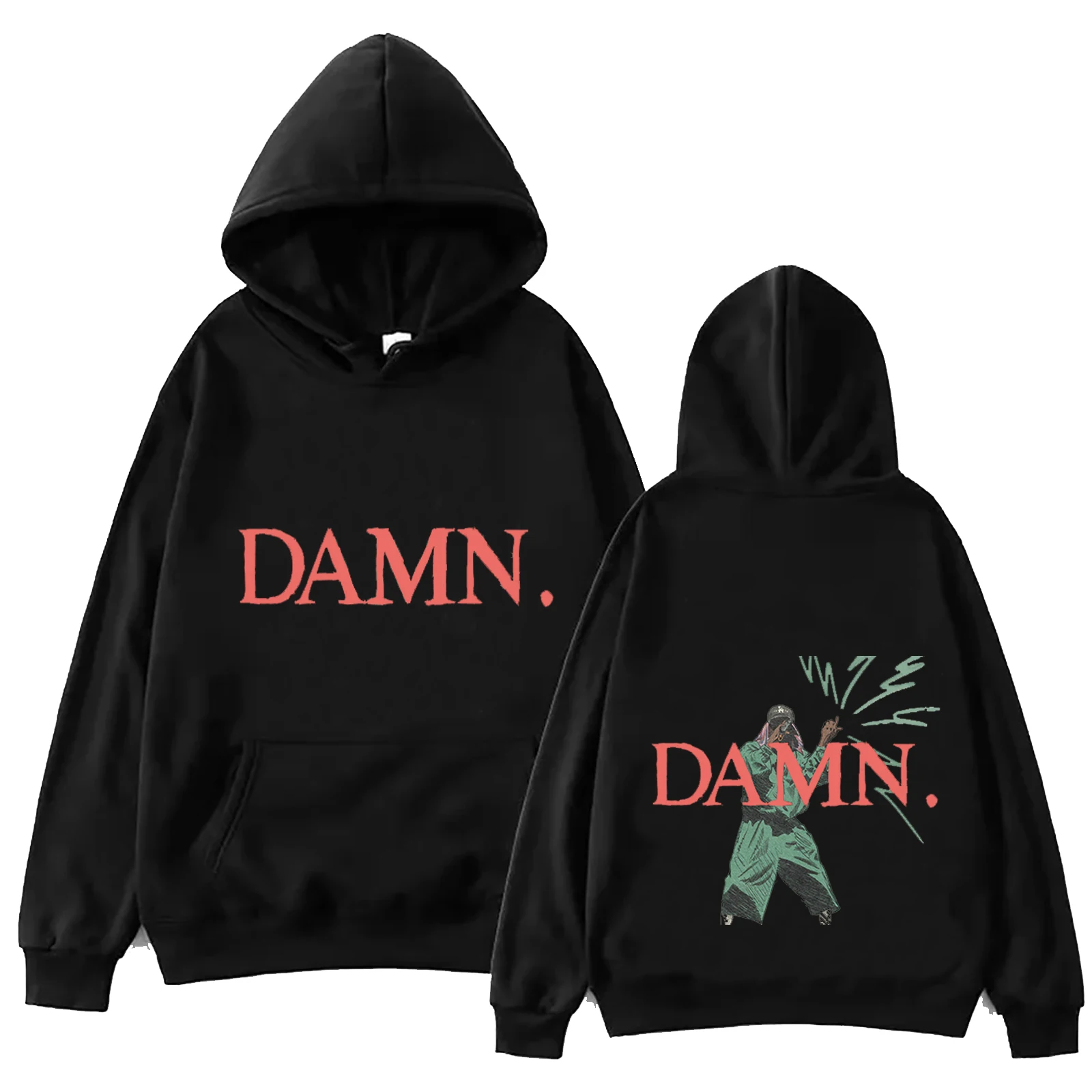 Kendrick Lamar Damn 2024 Hoodie Tops Long Sleeve Regular Sweatshirt Music Fans Gift Spring Summer Casual