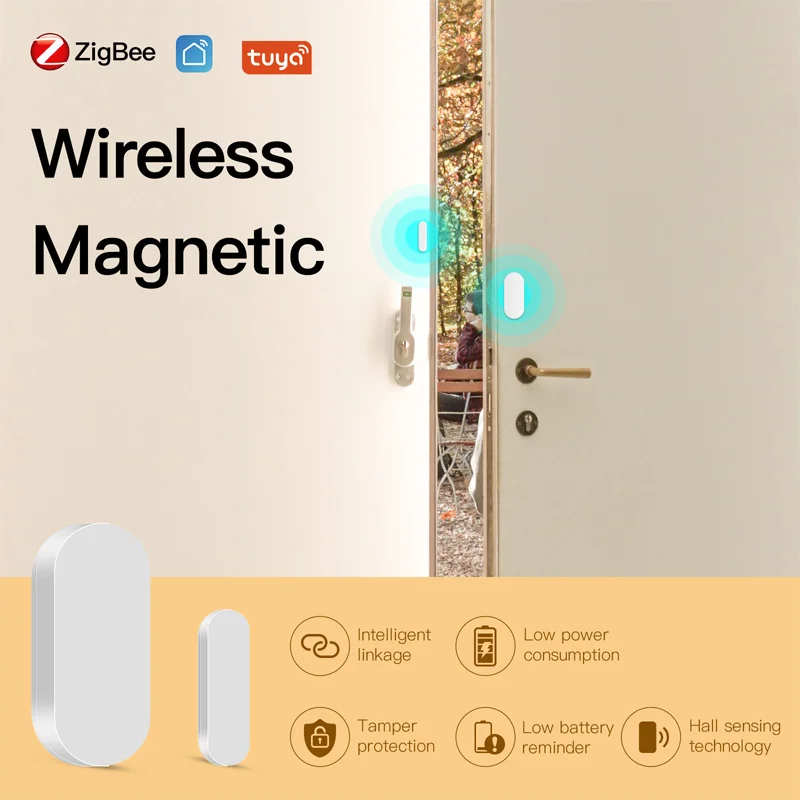 Graffiti ZigBee Magnetisch deuralarm Smart Home Deur- en raamsensor Intelligente beveiligingsmonitoring Antidiefstaldetector