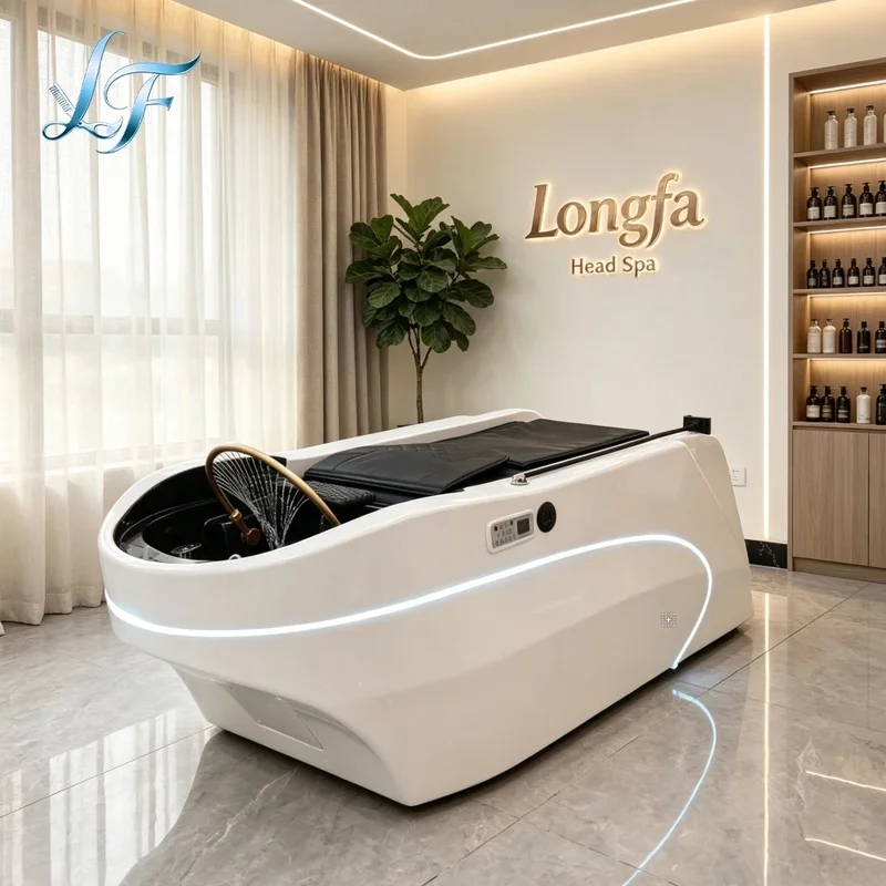 Salon-Grade Luxury Head Spa Massage Shampoo Chairs Electric Water Circulation Hair Washing Shampoo Bed for Salon Furniture