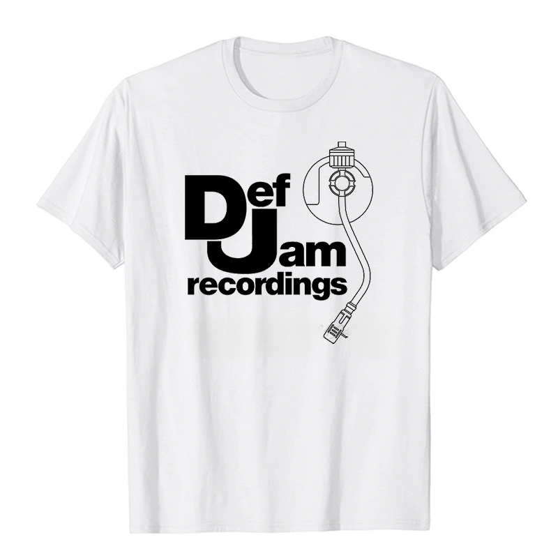 cute  Summer Harajuku Streetwear Def Jam Recordings graphic t shirts Music Men's fashion short sleeve t-shirts